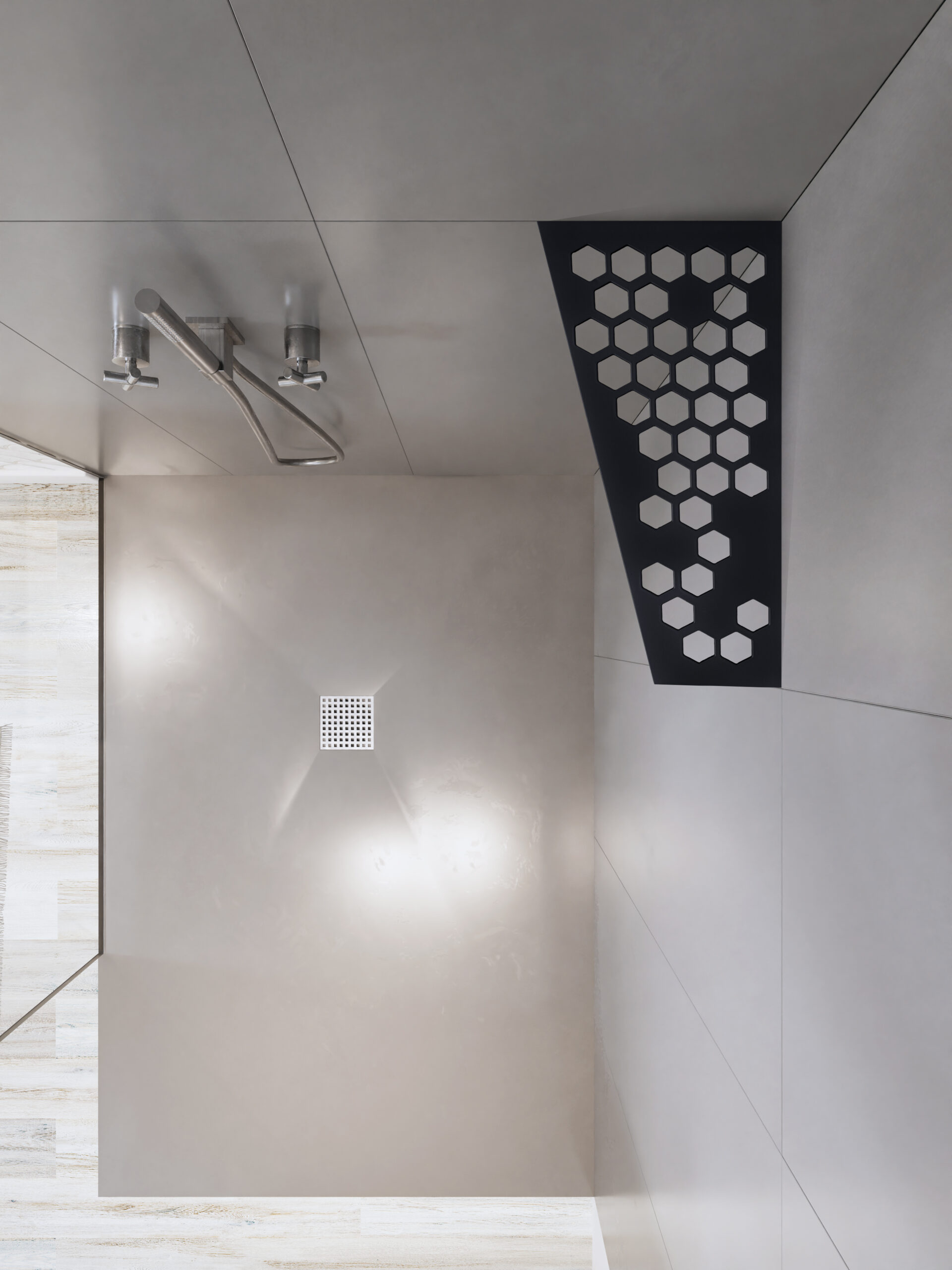 Marmox rectangle shower shelf in colour black - 03