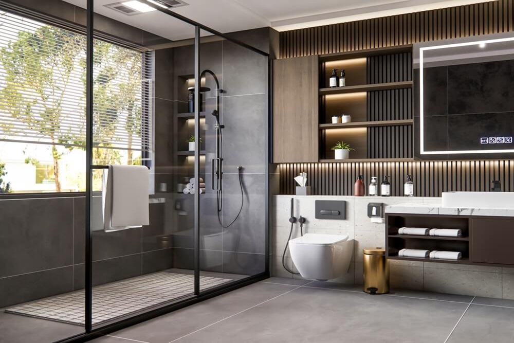 Marmox Australia newly installed Shower Tray in modern bathroom