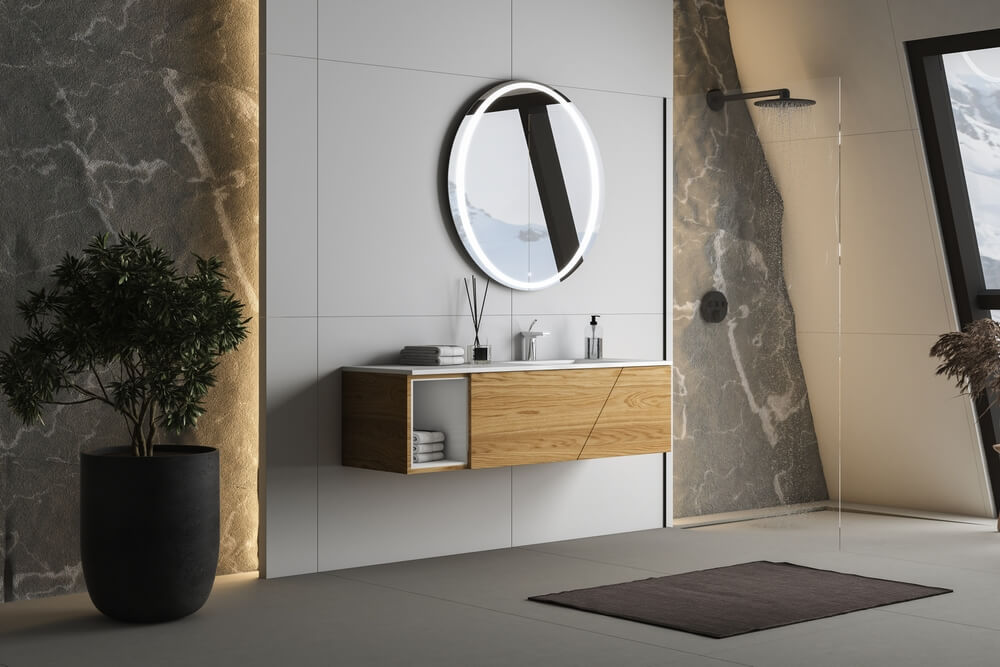 Marmox Australia newly installed Shower Tray in the simple bathroom